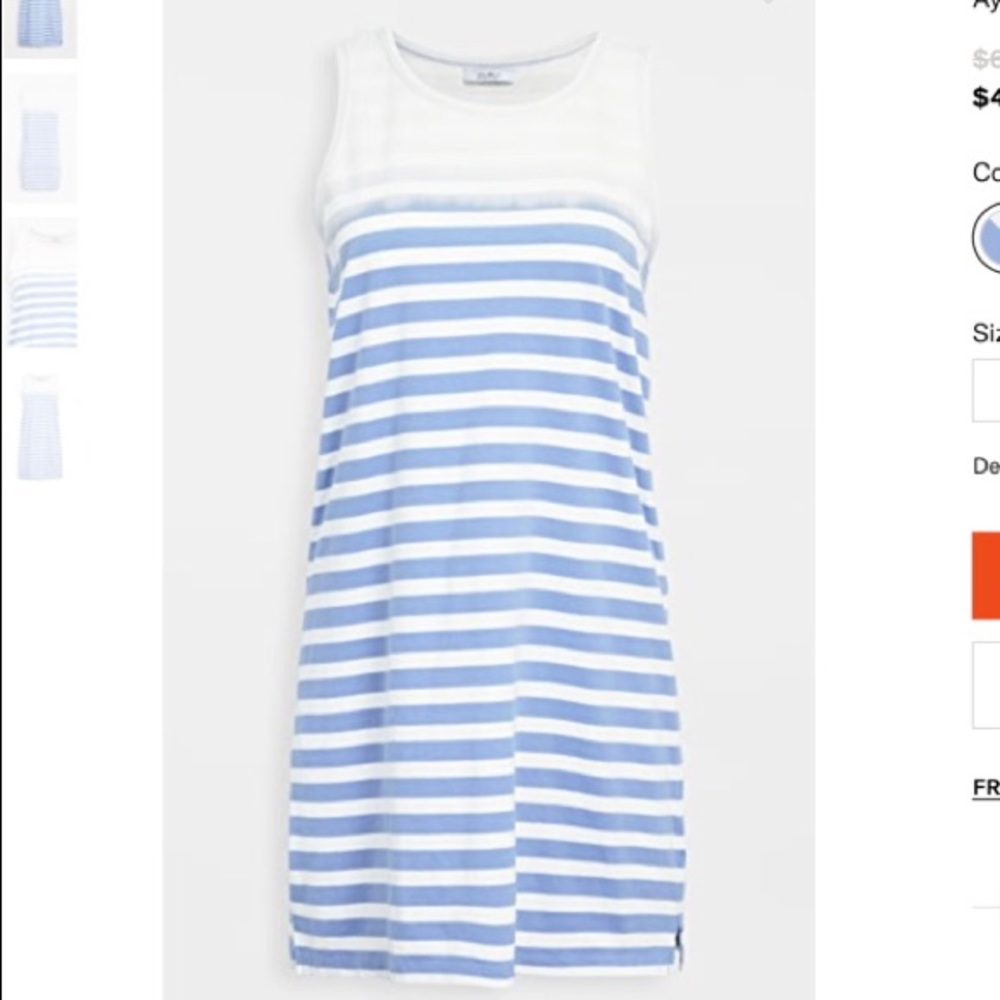 Z Supply Aya Sun Stripe Dress, blue/white, Large